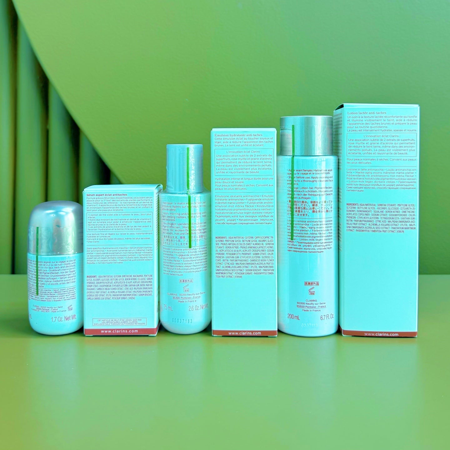 Clarins娇韵诗美白三件套 | 光芒小瓷瓶精华+牛奶水+焕亮乳 孕期可用